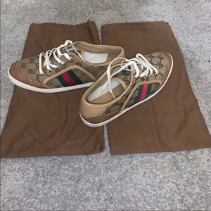 Authentic Gucci monogram sneakers 38 1/2